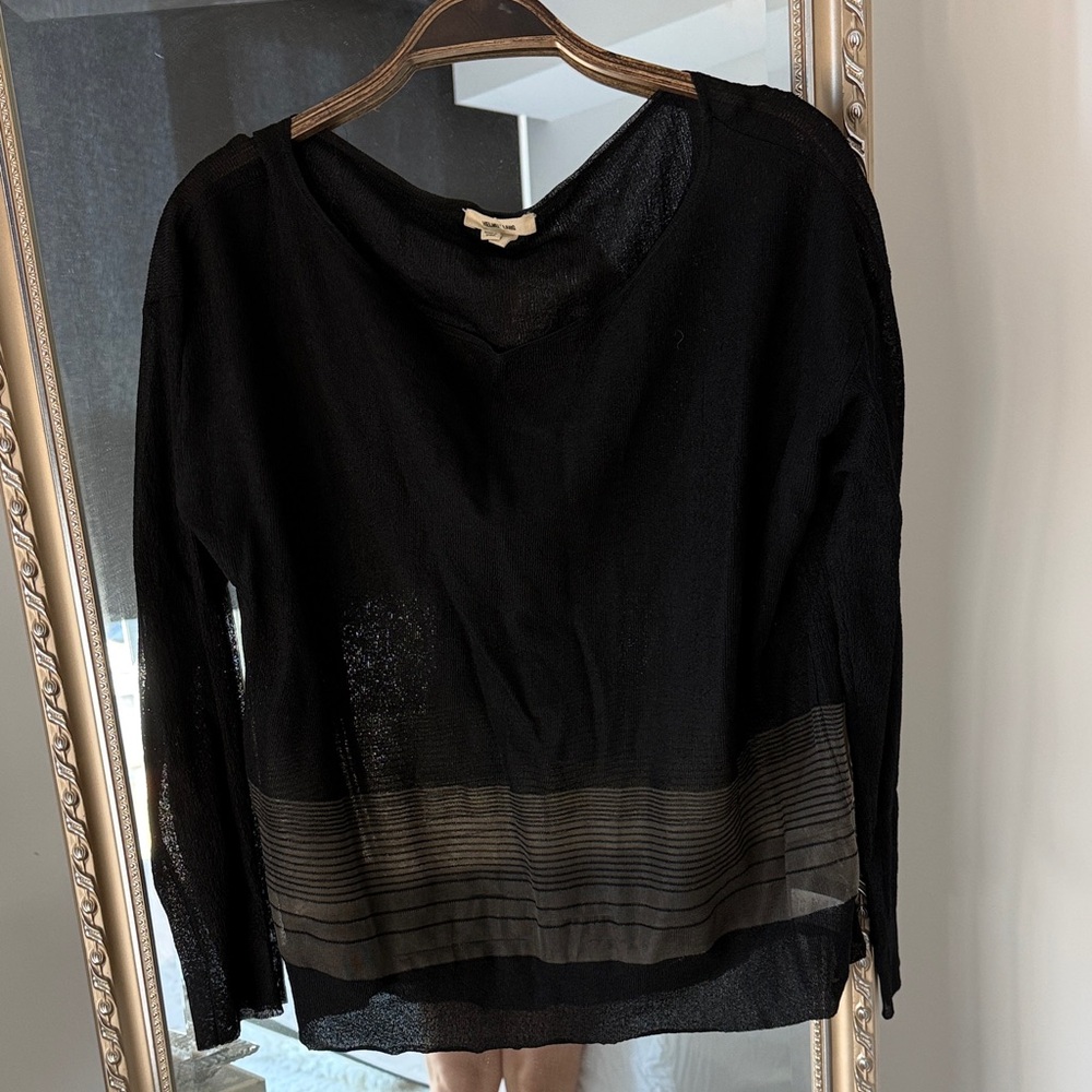 Helmut Lang Black Sheer Women's Top